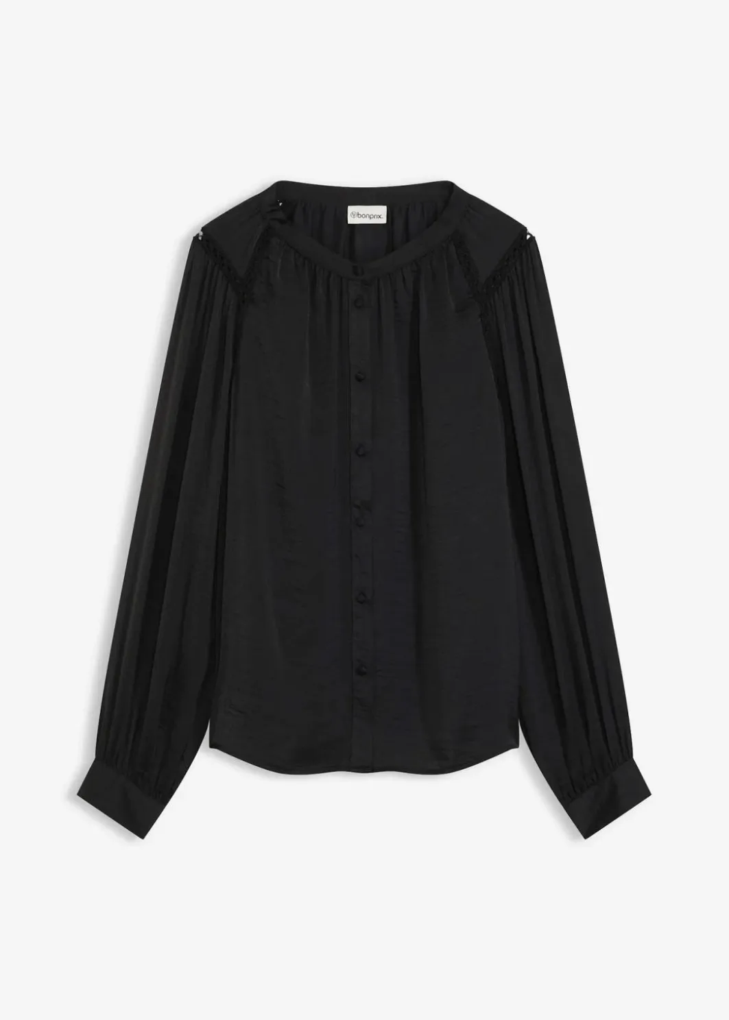 Damen bonprix Bekleidung·Jacken & Mäntel|Blusen & Tuniken|Satinbluse mit Spitzenbändern