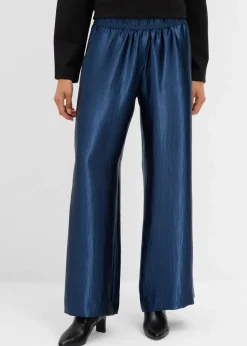 Satinierte Palazzo-Hose mit Bequembund Damen Hosen|Bekleidung·Kleider