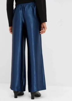 Satinierte Palazzo-Hose mit Bequembund Damen Hosen|Bekleidung·Kleider