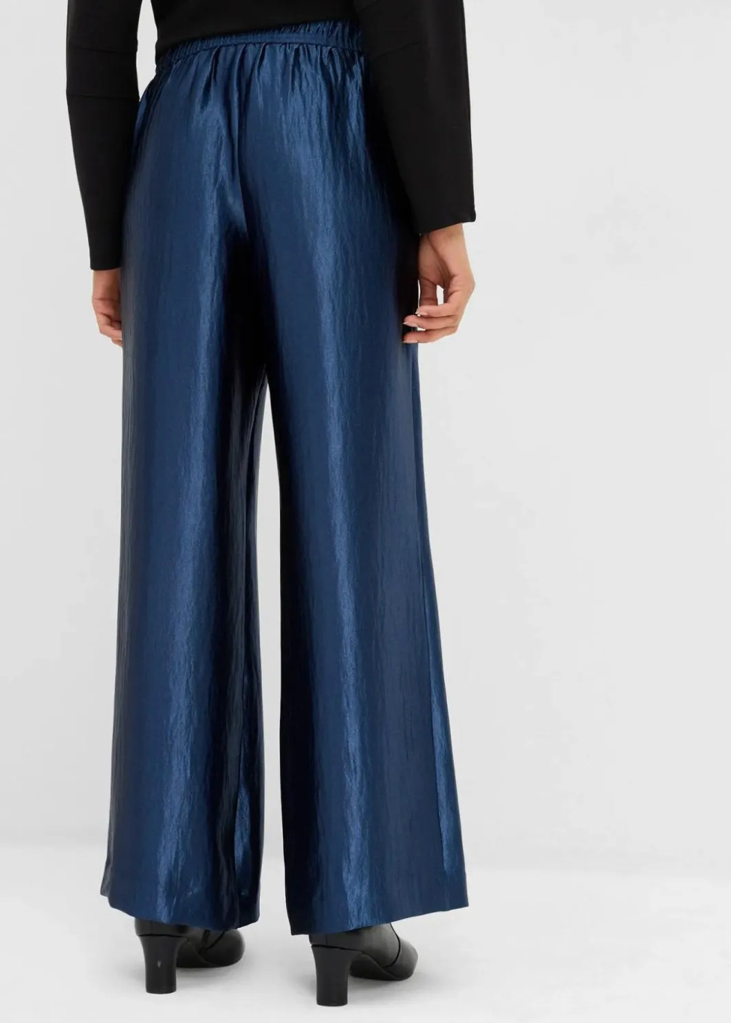 Satinierte Palazzo-Hose mit Bequembund Damen Hosen|Bekleidung·Kleider