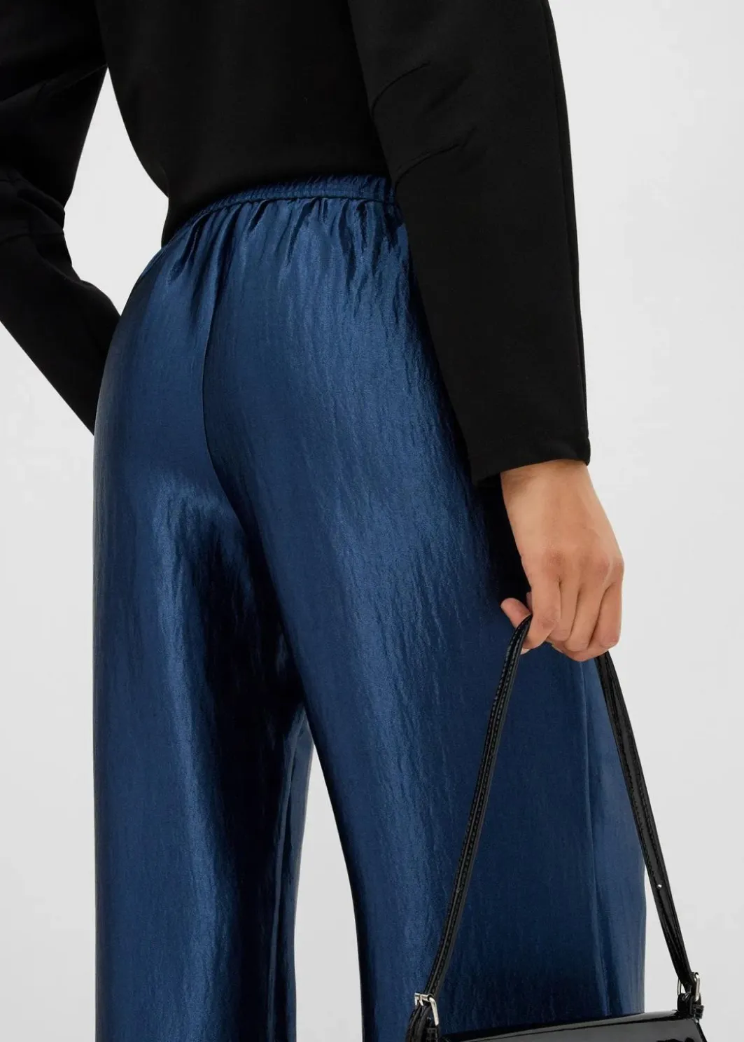 Satinierte Palazzo-Hose mit Bequembund Damen Hosen|Bekleidung·Kleider