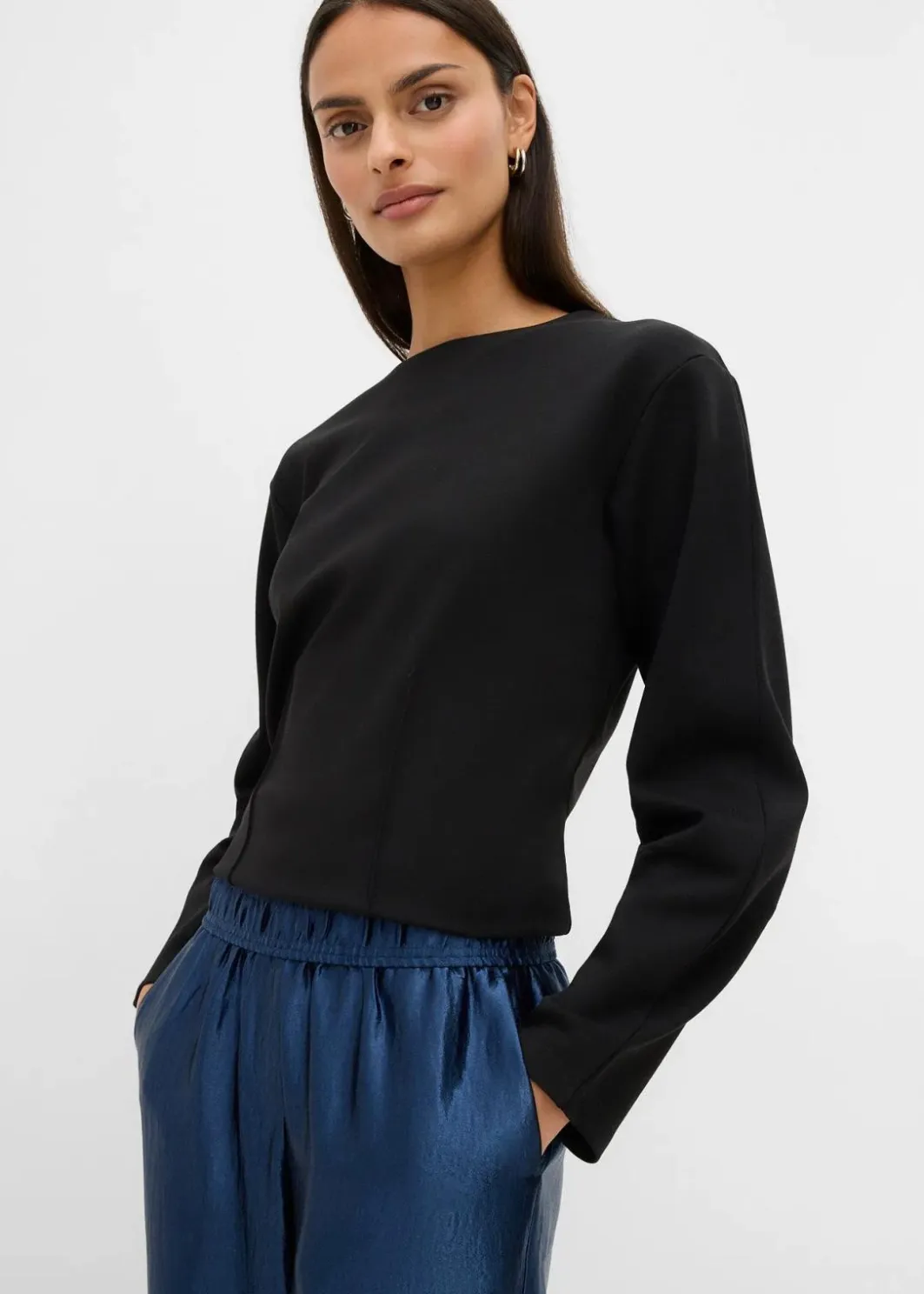 Satinierte Palazzo-Hose mit Bequembund Damen Hosen|Bekleidung·Kleider