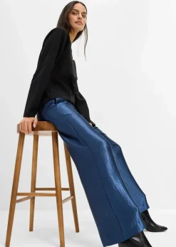 Satinierte Palazzo-Hose mit Bequembund Damen Hosen|Bekleidung·Kleider