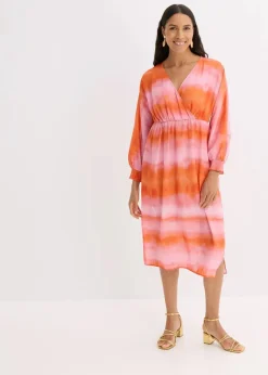 Online Satin-Midikleid mit Batik-Print Damen Kleider|Bekleidung·Pullover & Strickjacken