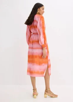 Online Satin-Midikleid mit Batik-Print Damen Kleider|Bekleidung·Pullover & Strickjacken
