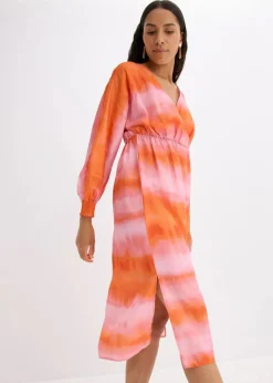 Online Satin-Midikleid mit Batik-Print Damen Kleider|Bekleidung·Pullover & Strickjacken