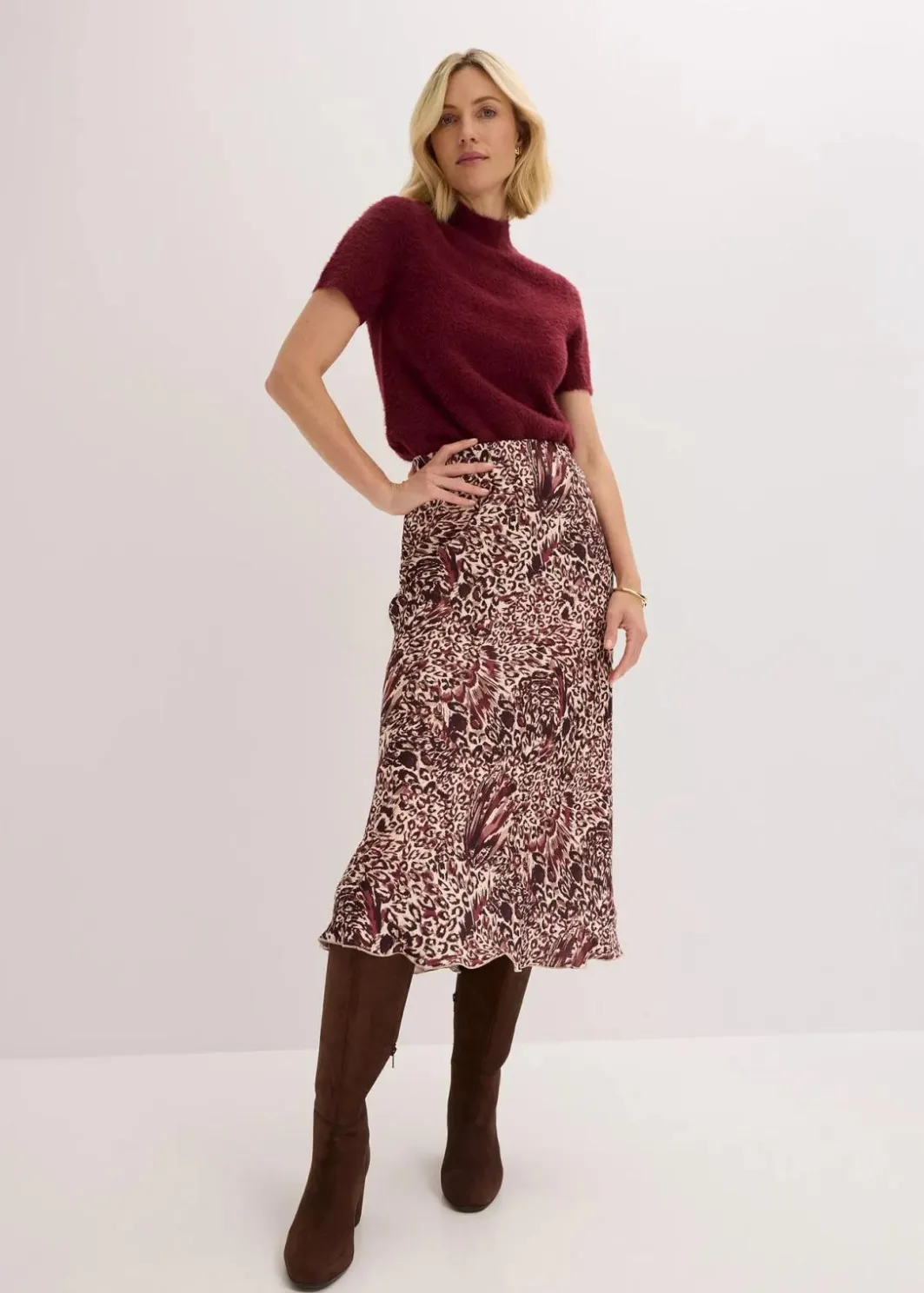 Damen bonprix Bekleidung·Sportbekleidung|Röcke|Satin-Rock mit Struktur