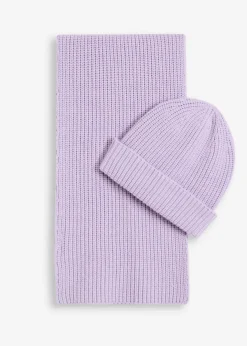 Damen bonprix Schuhe & Accessoires In Spezialgrößen·Tücher & Ponchos|Schals & Tücher|Schal und Mütze (2-tlg.Set)