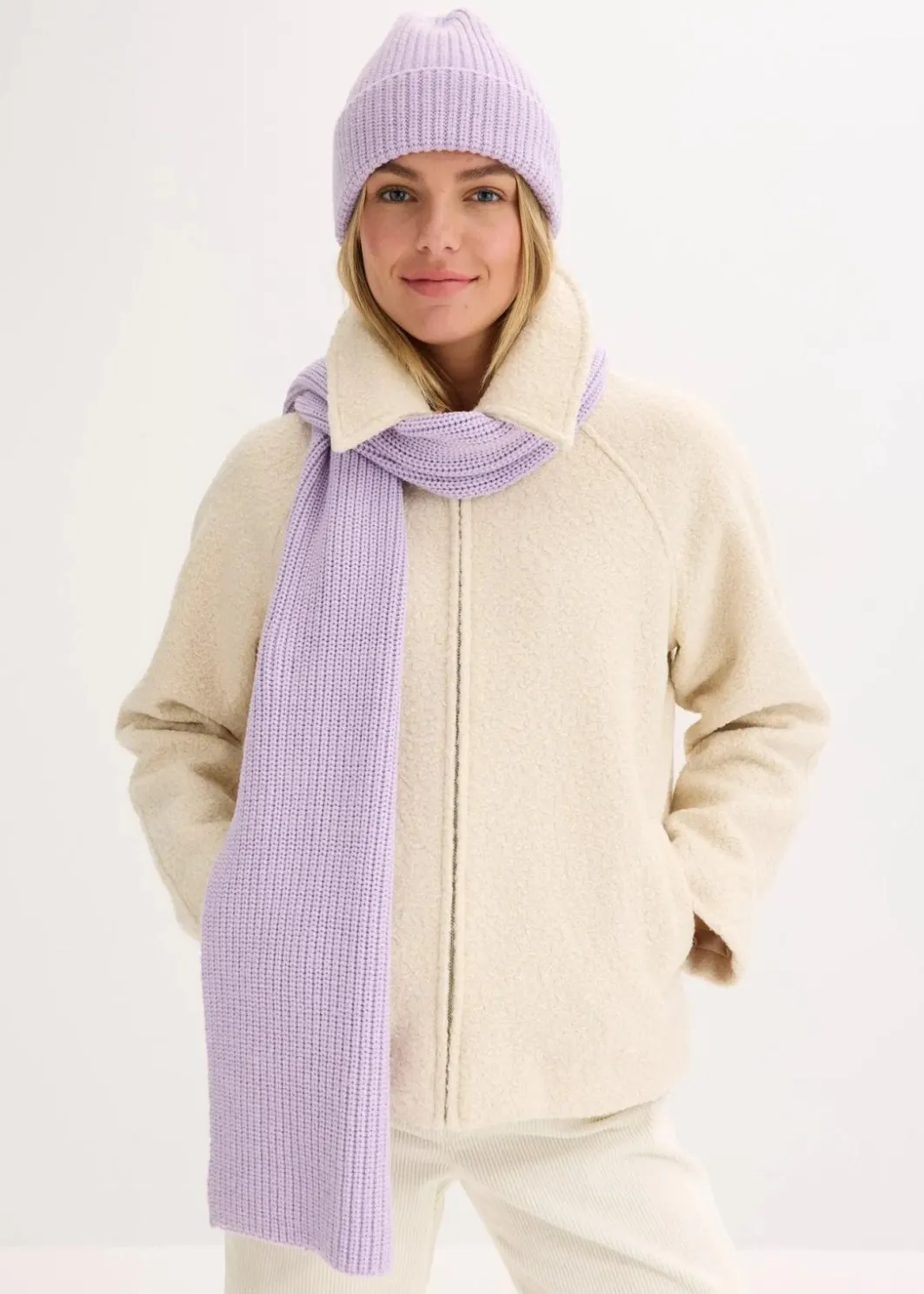Damen bonprix Schuhe & Accessoires In Spezialgrößen·Tücher & Ponchos|Schals & Tücher|Schal und Mütze (2-tlg.Set)