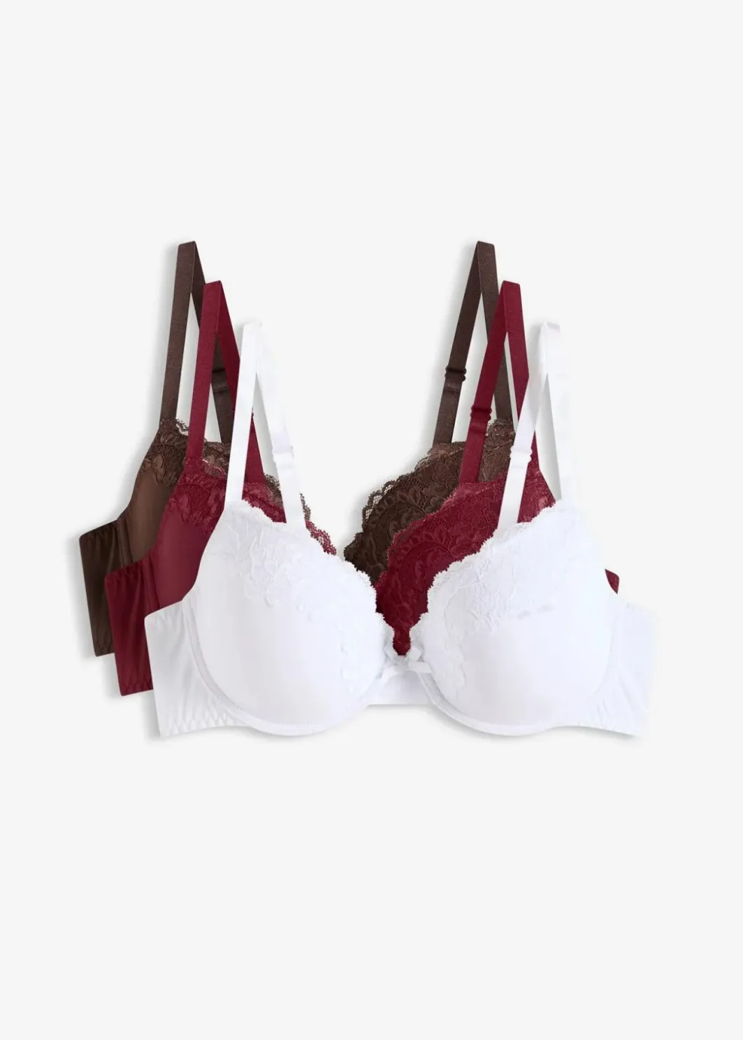 Damen bonprix Große Cups D-H|Nachhaltigere Materialien|Schalen BH (3er Pack)