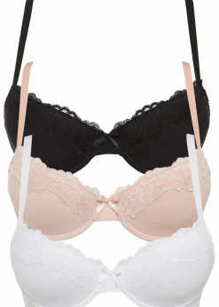 Damen bonprix Große Cups D-H|Nachhaltigere Materialien|Schalen BH (3er Pack)