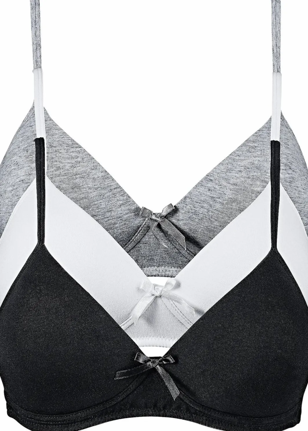 Damen bonprix Wäsche·Basics|Wäsche·Baumwollunterwäsche|Schalen BH ohne Bügel mit Bio-Baumwolle (3er Pack)
