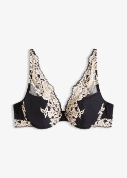 Damen bonprix Große Cups D-H|Bhs|Schalen-BH aus zweifarbiger Spitze