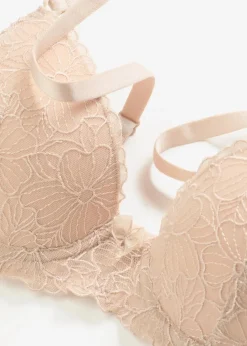 Damen bonprix Große Cups D-H|Bhs|Schalen-BH mit blumiger Stickerei