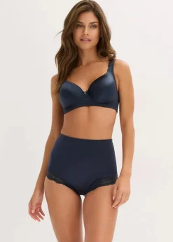 Damen bonprix Wäsche·Dessous|Wäsche·Große Cups D-H|Schalen-BH mit gepolsterten Trägern und glänzendem Material