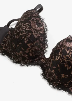 Damen bonprix Große Cups D-H|Nachhaltigere Materialien|Schalen-BH mit Glitzergarn