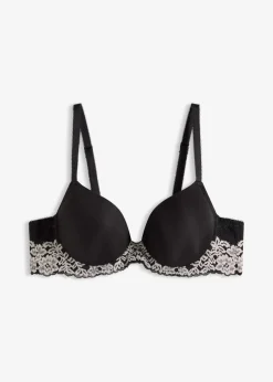 New Schalen-BH mit zweifarbiger Spitze Damen Große Cups D-H|Nachhaltigere Materialien