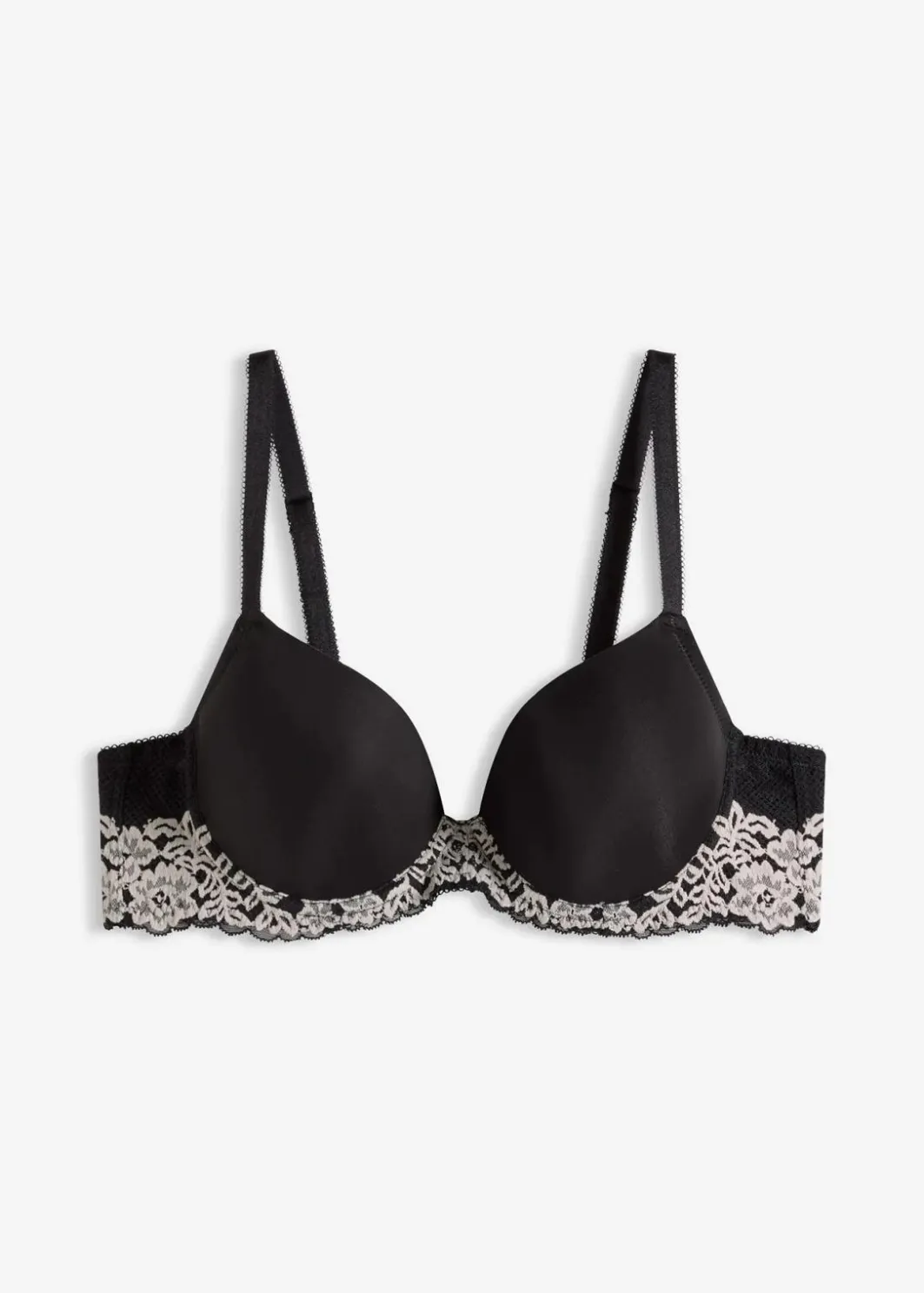 New Schalen-BH mit zweifarbiger Spitze Damen Große Cups D-H|Nachhaltigere Materialien