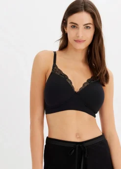 Damen bonprix Wäsche·Baumwollunterwäsche|Wäsche·Große Cups D-H|Schalen-BH ohne Bügel mit Bio-Baumwolle (2er Pack)