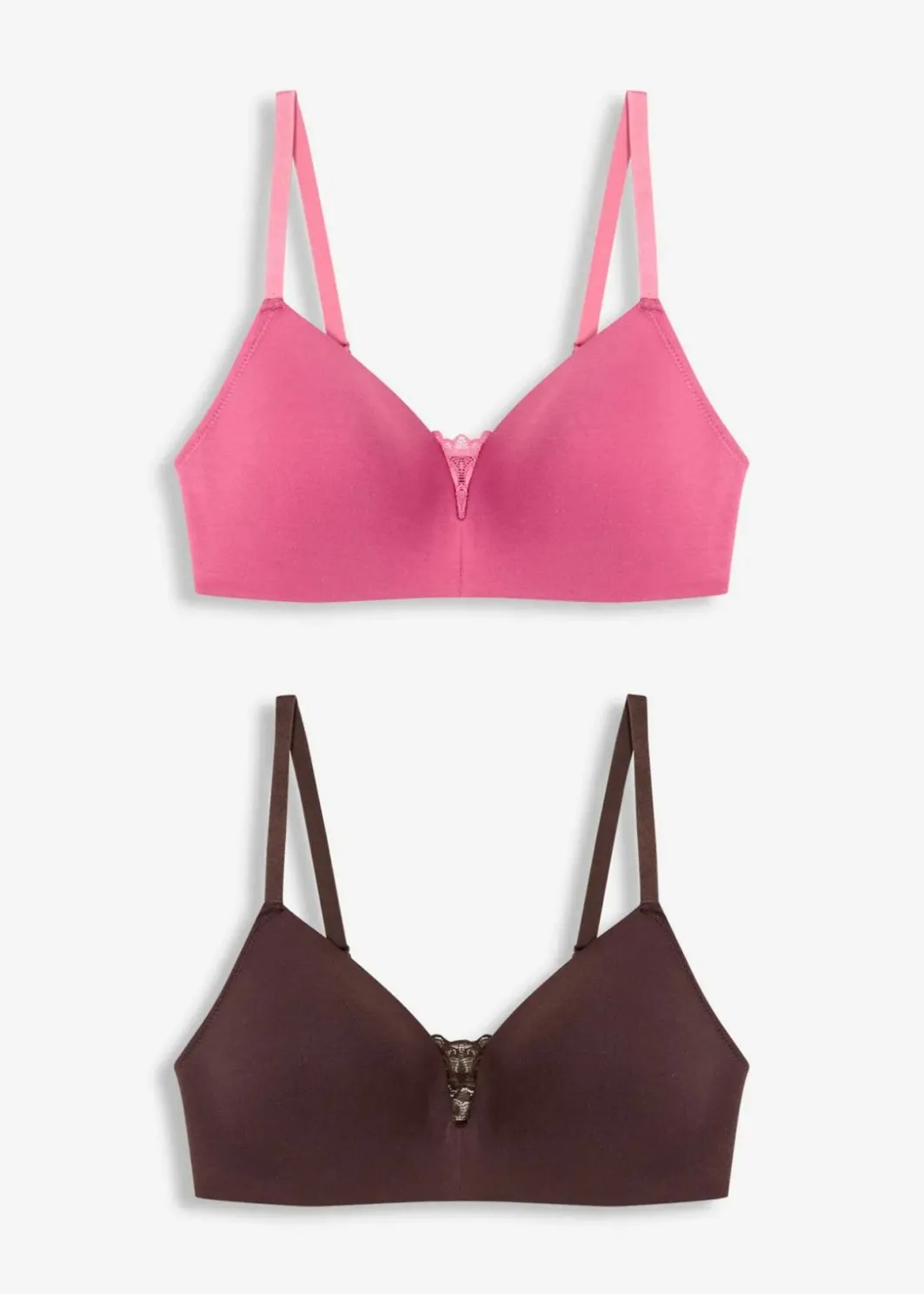 Damen bonprix Wäsche·Baumwollunterwäsche|Nachhaltigere Materialien|Schalen-BH ohne Bügel mit Baumwolle (2er Pack)