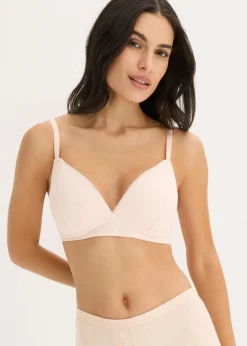 Damen bonprix Bhs|Baumwollunterwäsche|Schalen-BH ohne Bügel mit Bio-Baumwolle und Rippe (2er Pack)