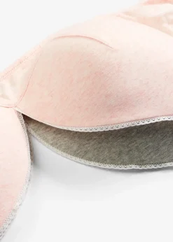 Damen bonprix Bhs|Baumwollunterwäsche|Schalen-BH ohne Bügel mit Bio-Baumwolle und Rippe (2er Pack)