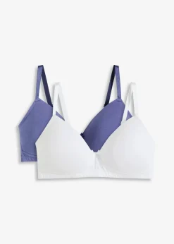 Damen bonprix Wäsche·Baumwollunterwäsche|Nachhaltigere Materialien|Schalen-BH ohne Bügel mit Bio-Baumwolle (2er Pack)