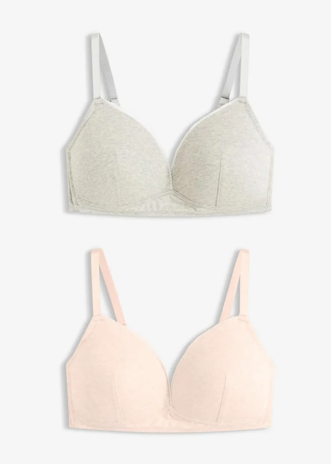 Hot Schalen-BH ohne Bügel mit Bio-Baumwolle und Rippe (2er Pack) Damen Wäsche·Baumwollunterwäsche|Wäsche·Bhs