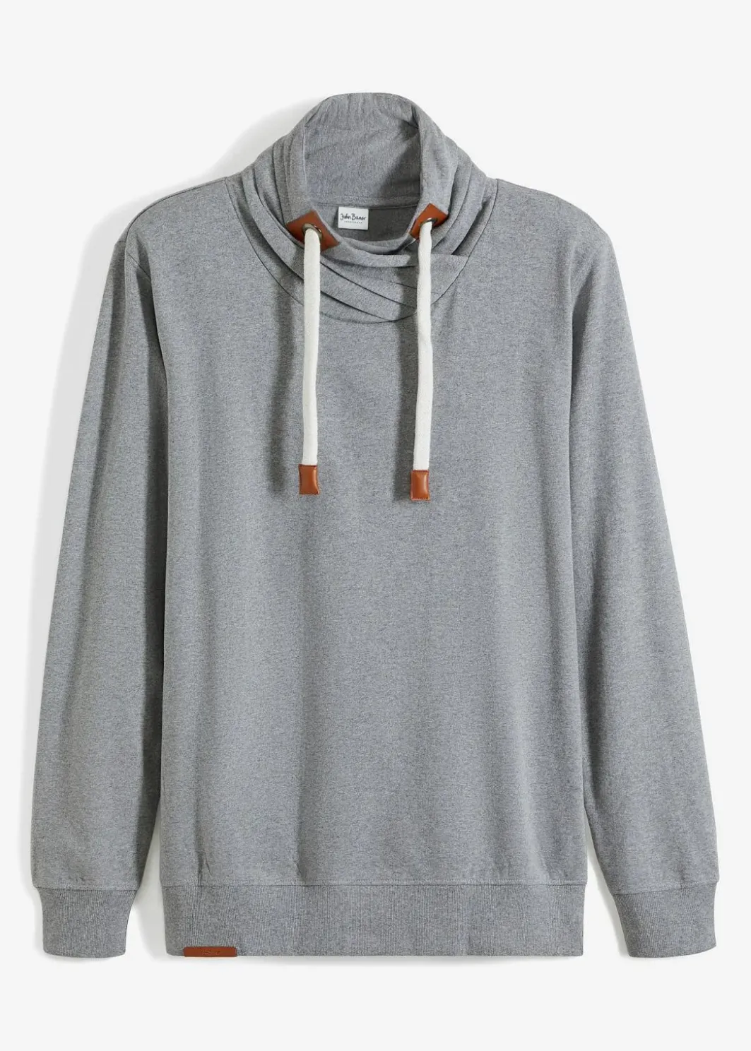 Sale Schalkragen-Sweatshirt mit Lederimitat Details Herren Sweat|Große Größen