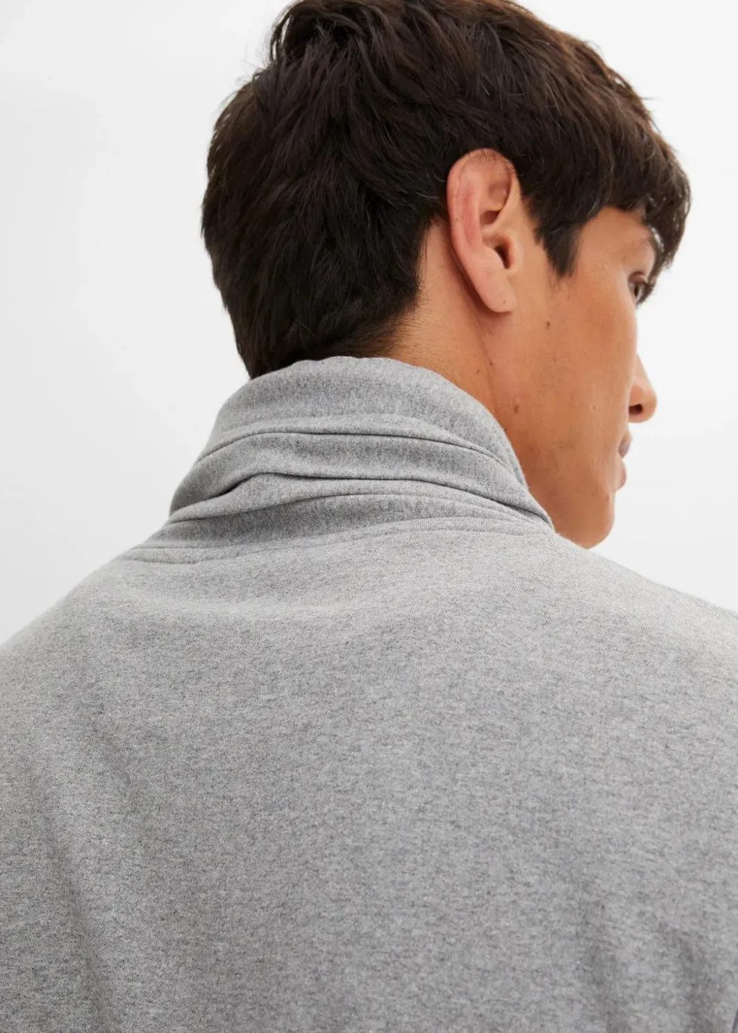 Sale Schalkragen-Sweatshirt mit Lederimitat Details Herren Sweat|Große Größen