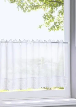 Online Scheibengardine mit bestickter Kante Scheibengardinen