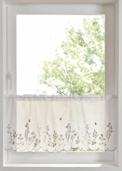 Clearance Scheibengardine mit Blumen Stickerei Scheibengardinen