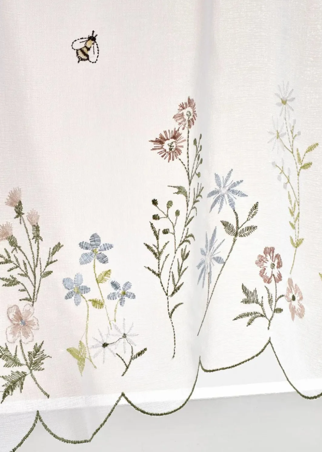 Clearance Scheibengardine mit Blumen Stickerei Scheibengardinen