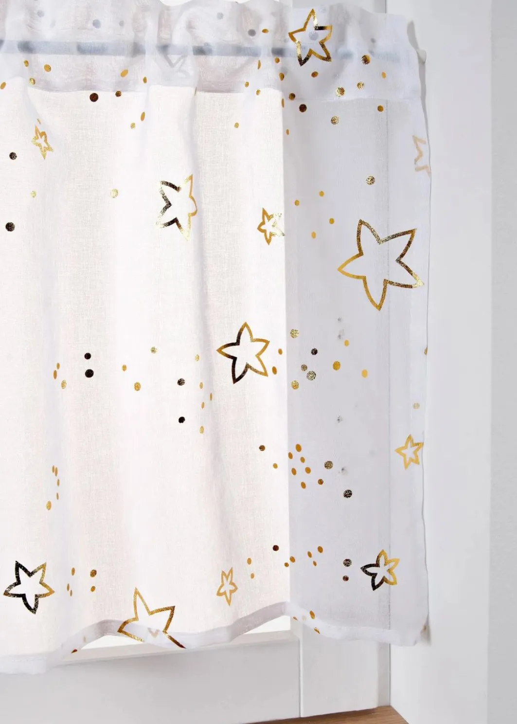 Sale Scheibengardine mit Glanz Sternen Scheibengardinen|Weihnachtsdeko & -Textilien·Gardinen