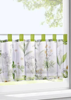 Online Scheibengardine mit Gräser Druck mit recyceltem Polyester Scheibengardinen