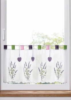 Online Scheibengardine mit Lavendel Stickerei Scheibengardinen