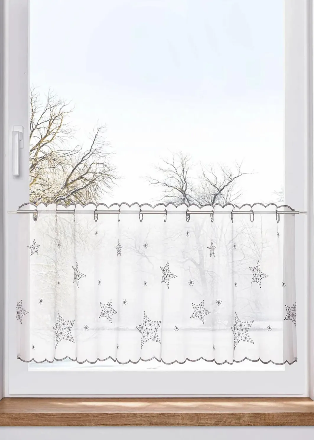 Clearance Scheibengardine mit Stickerei Scheibengardinen|Weihnachtsdeko & -Textilien·Gardinen