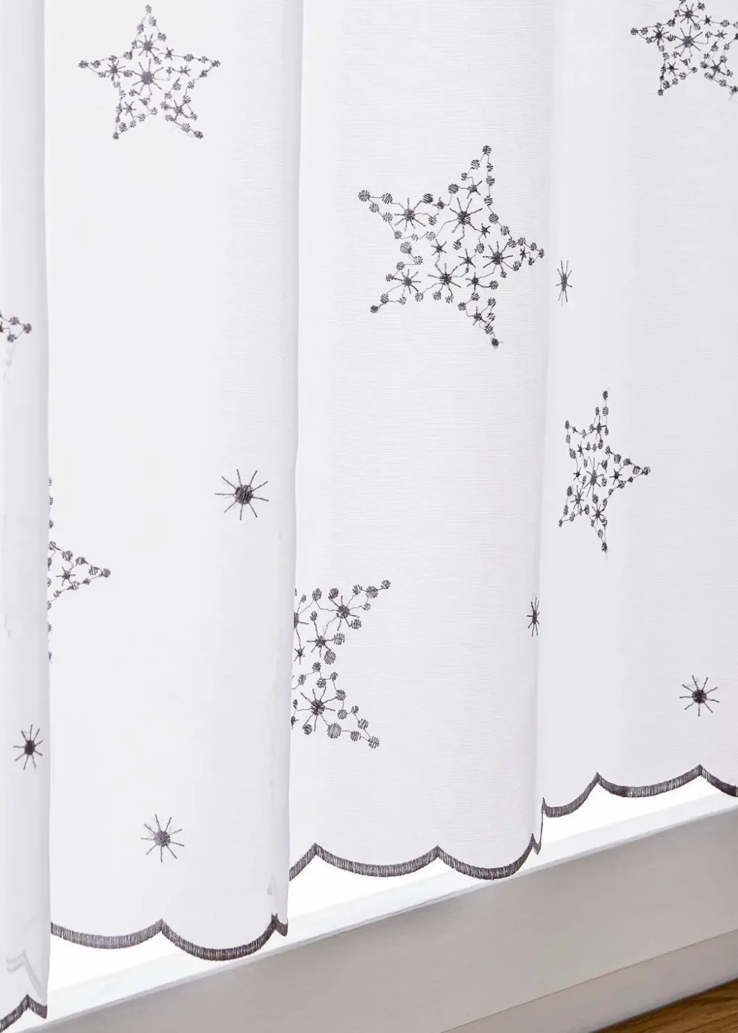 Clearance Scheibengardine mit Stickerei Scheibengardinen|Weihnachtsdeko & -Textilien·Gardinen