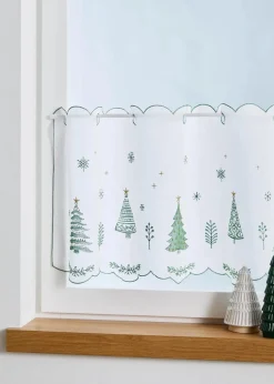 bonprix Scheibengardinen|Weihnachtsdeko & -Textilien·Gardinen|Scheibengardine mit Tannenbaum Stickerei