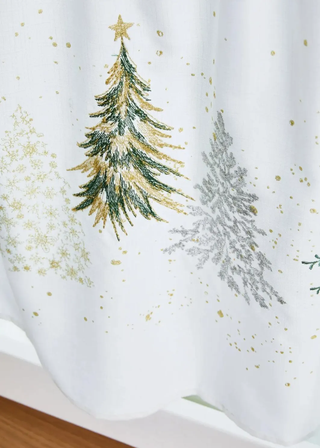 Best Scheibengardine mit Tannebaum Stickerei Scheibengardinen|Weihnachtsdeko & -Textilien·Gardinen