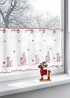 bonprix Scheibengardinen|Weihnachtsdeko & -Textilien·Gardinen|Scheibengardine mit Tannenbaumstickerei