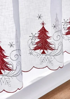 Sale Scheibengardine mit weihnachtlicher Stickerei Scheibengardinen|Weihnachtsdeko & -Textilien·Gardinen