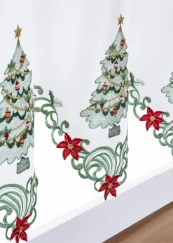bonprix Scheibengardinen|Weihnachtsdeko & -Textilien·Gardinen|Scheibengardine mit weihnachtlicher Stickerei