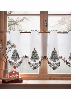 bonprix Scheibengardinen|Weihnachtsdeko & -Textilien·Gardinen|Scheibengardine mit weihnachtlicher Stickerei