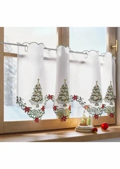 bonprix Scheibengardinen|Weihnachtsdeko & -Textilien·Gardinen|Scheibengardine mit weihnachtlicher Stickerei