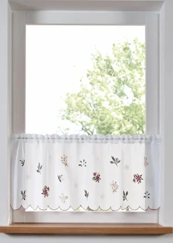 bonprix Scheibengardinen|Weihnachtsdeko & -Textilien·Gardinen|Scheibengardine mit winterlicher Stickerei