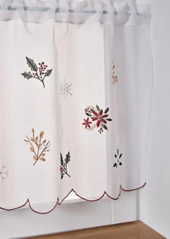 bonprix Scheibengardinen|Weihnachtsdeko & -Textilien·Gardinen|Scheibengardine mit winterlicher Stickerei