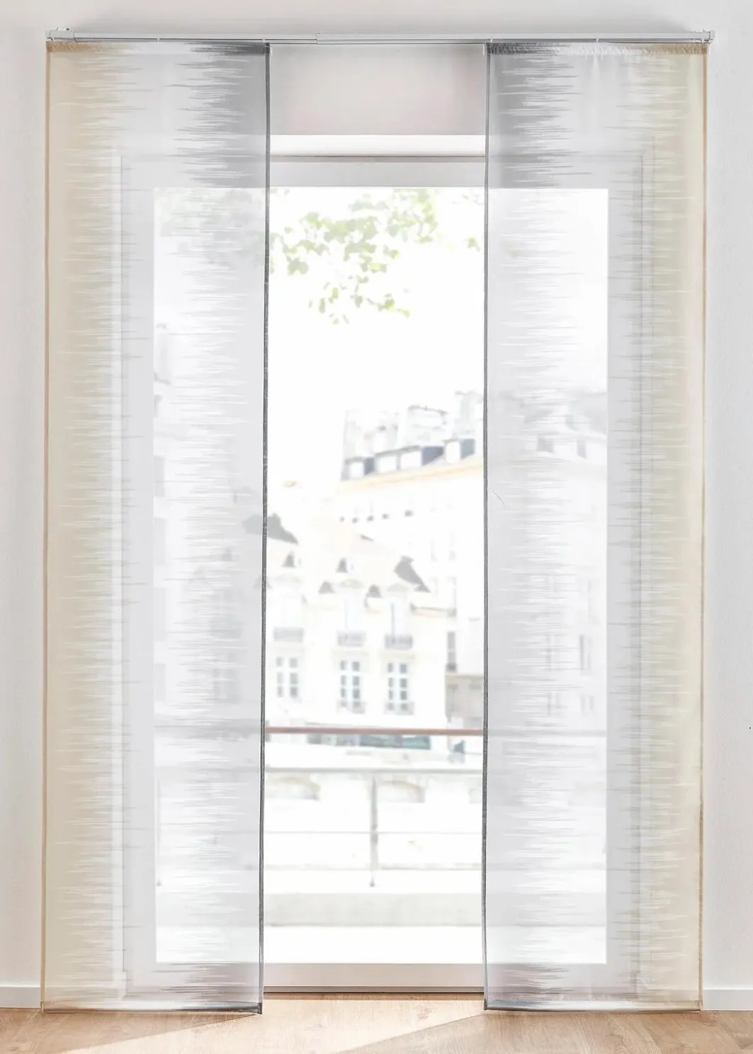 bonprix Schiebegardinen|Schiebegardine mit Druck mit recyceltem Polyester (2er Pack)