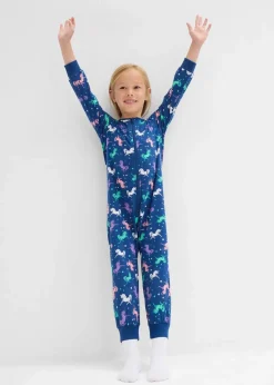 Kinder bonprix Mädchen·Nachtwäsche|Schlafoverall aus reiner Bio-Baumwolle mit Puppenoverall (2-tlg. Set)