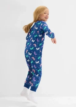 Kinder bonprix Mädchen·Nachtwäsche|Schlafoverall aus reiner Bio-Baumwolle mit Puppenoverall (2-tlg. Set)